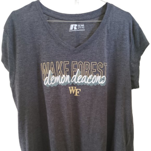 Russell Athletic Tops - Russell Wake Forest Demon Deacons Gray Short Sleeve T-Shirt
